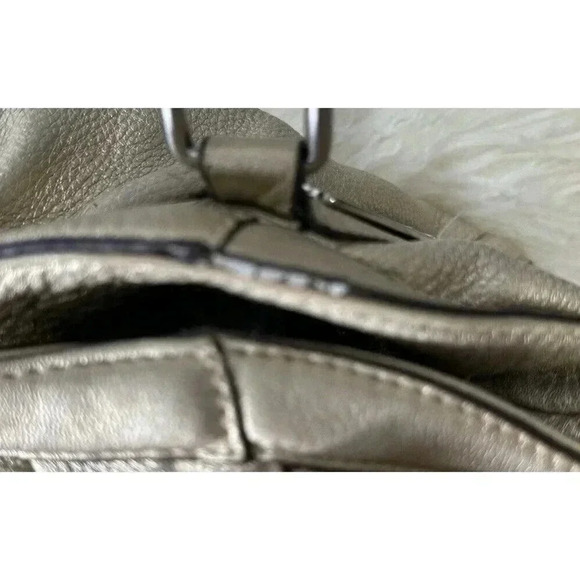 B Markowski Metallic Silver Color, leather Satchel Handbag, Designer Handbag - Picture 7 of 16